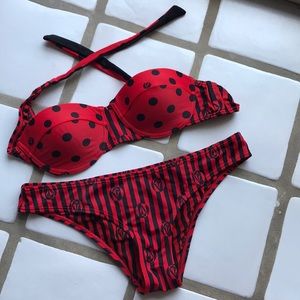 Polka dot and stripe Volcom bikini